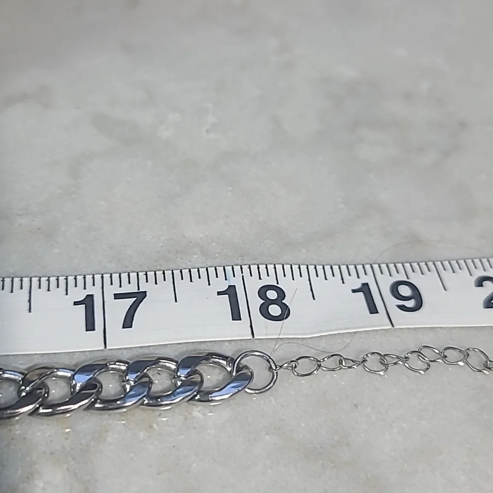 Silver Chain Necklace with Cross Pendant